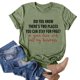 thumbnail image 5 of Gibobby Playera de Verano para Mujer Top informal para mujer, camisas con estampado de letras, Top holgado informal, camiseta de manga corta con cuello (Verde,CH), 5 of 5