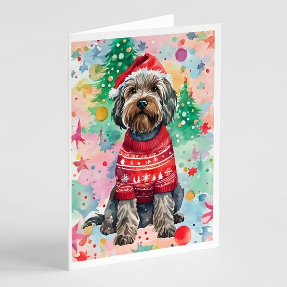 Wirehaired Pointing Griffon Christmas Greeting Cards Pack of 8 7 in x 5 in