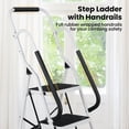 thumbnail image 4 of 3 Step Ladder with Handrails, Portable Folding Step Stool with Safety Lock, Lightweight Step Stool Foldable for Library Home Garage Office, 4 of 6