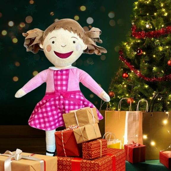 Pinkalicious Stuffed Plush Soft Doll In Pink Plaid Dress 12” Holiday Gift New