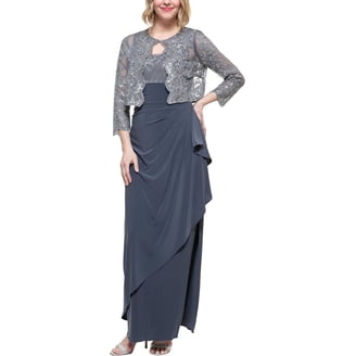 alex evenings women's tea length dress with rosette detail Alex Evenings Women's Plus Size (18W) Tea Length Dress with Rosette Detail