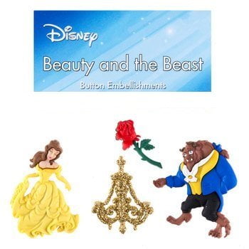 Birthday Gifts Button - Beauty and the Beast Shank Buttons Birthday Scrapbooking Favor Gift Ideas