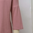 thumbnail image 5 of oqasdz Sweaters for Women Round Neck Cotton Linen Solid Color Thin Long Sleeve Breathable Fall Retro Fashion Tops Casual Cozy Soft, 5 of 6