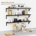thumbnail image 6 of Floating Shelves 36 Inches Long 8 in Deep Set of 3, Large Wall Shelf for Bedroom Books, Heavy Duty Wide Wall Shelving for Living Room Office Kitchen Closet Organizers and Storage (Black), 6 of 7