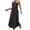 Black, variant on Women Solid Backless Satin Summer V-Neck Home Dress Mid Calf Nightgowns