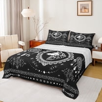 Homewish Animal Wolf Full Size Sheets 4-Piece for Teens Adults,Tribal Aztec Breathable Bed Sheets,Bohemian Dreamcatcher Flower Lightweight Sheet Sets,Microfiber Bedroom Decor