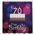 thumbnail image 3 of Ambesonne Purple Shower Curtain, Cartoon Birthday, 69"Wx84"L, Purple and Lilac, 3 of 3