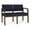 Navy, variant on Lenox Wood Reception Waiting 2-Seat Tandem Seating / Walnut Wood / Blue