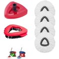 thumbnail image 1 of Shiyou Recharges de Tête de Vadrouille Rotative pour Vileda avec 1 Tête de Base et 1 Tête de Brosse à Récurer, Remplacement Facile de Vadrouille, Têtes de Vadrouille en Microfibre Réutilisables, 1 of 4