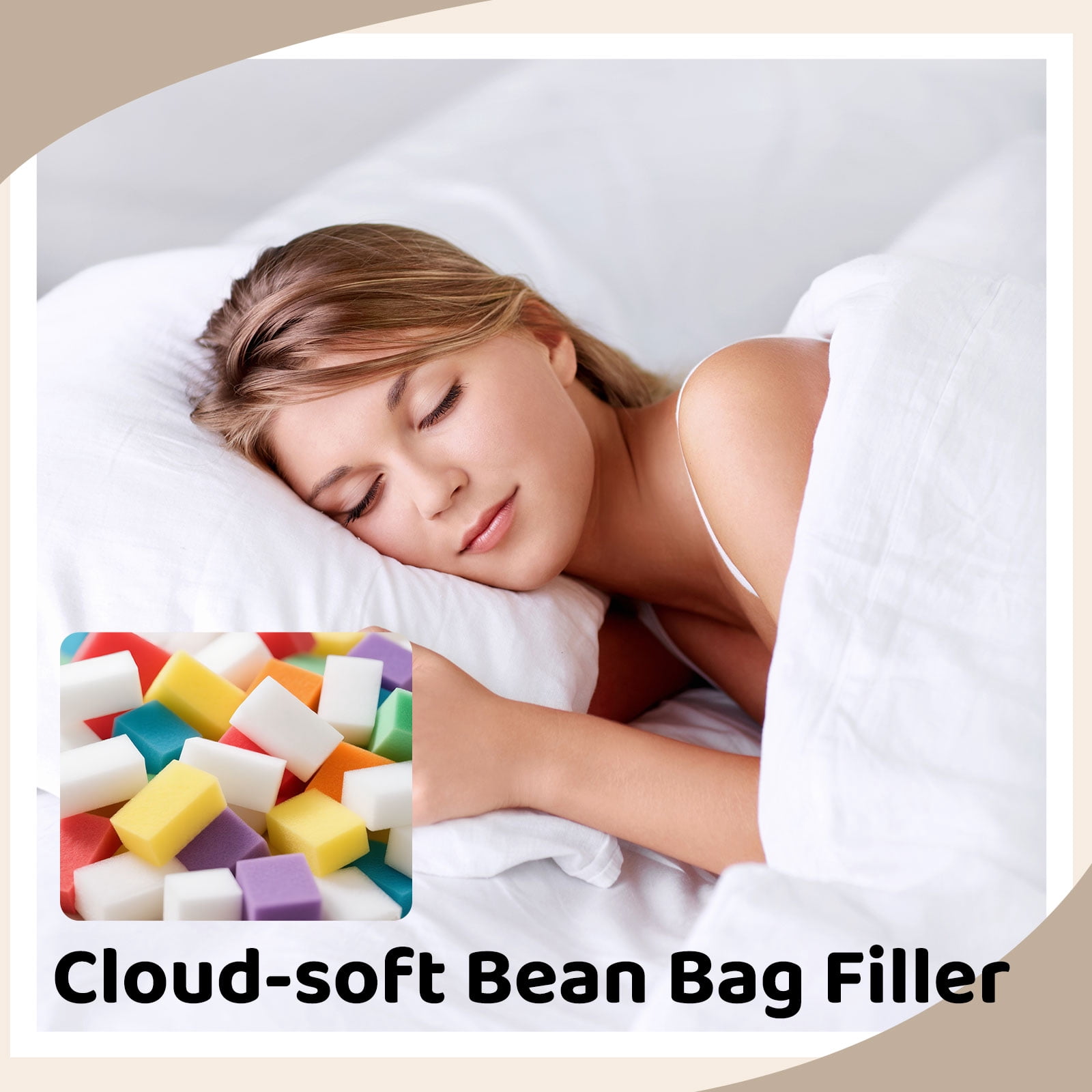 Bean Bag Filler,Shredded Memory Foam 10lbs,Bean Bag Filling Punching Bag Filler Soft Stuffing for Couch Cushion Pillows Dog Bed Stuffed Animals Beanbags Chairs Arts Crafts (10Pounds)