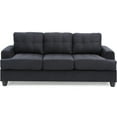 thumbnail image 3 of JERFIT 3-Seater Microfiber Sofa Couch for Living Room, Modern Transitional Design with Removable Back and Arms, Easy Assembly, Black, 3 of 5