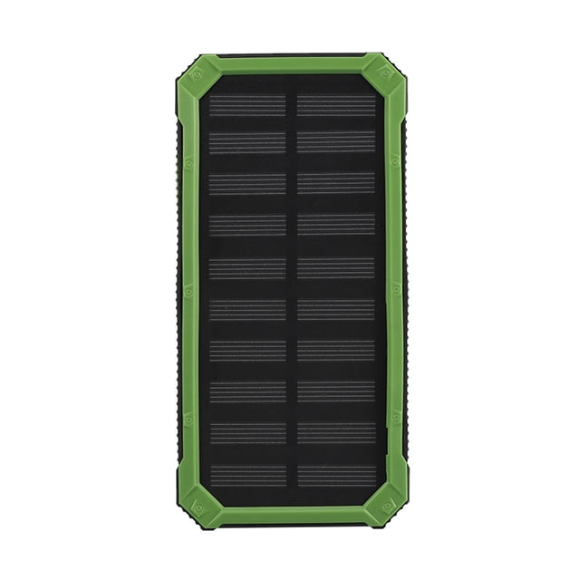 20000mAh Fast Charging Dual USB Portable Solar Power Bank Case Kit for Sport, Travel, Built in Single Crystal Solar Panel, Provides Dual USB Ports, Power Saving, Auto Stop