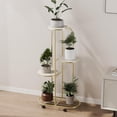 thumbnail image 1 of Estante para plantas con ruedas, soporte de hierro forjado para macetas en esquina, para interior y balcón, 1 of 6