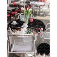 thumbnail image 4 of Outdoor Tablecloth with Umbrella Hole and Zipper, Black Christmas Round Table Cloth 60 Inch Waterproof Tablecloth, Snowflake Xmas Tree Ball Elk Winter Picnic Table Cover for Patio Camping, 4 of 7