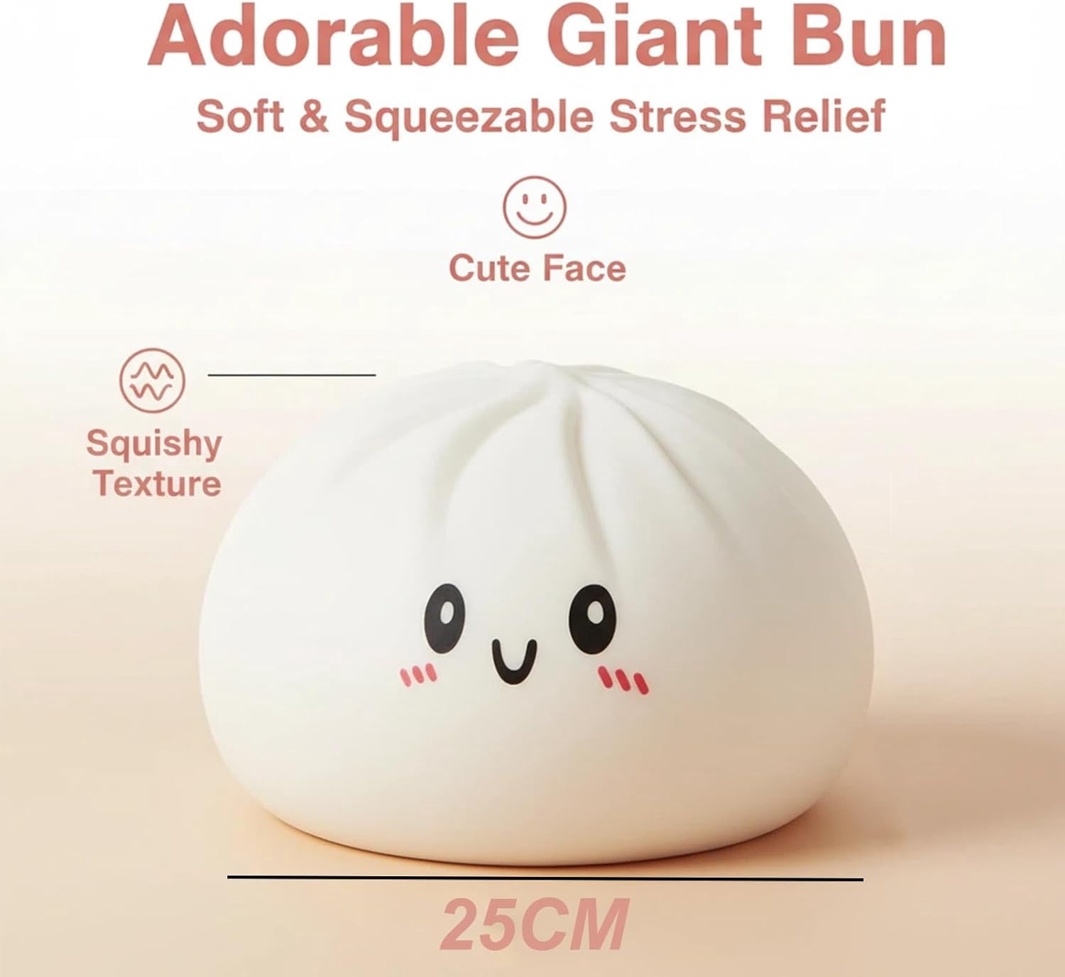Giant Dumpling Squishy, 4/6/10 Inch Jumbo Dumpling Stress Ball, Soft Squeeze Decompression Dough, Anxiety Relief Fidget, Adult Fidget Tool Crazy Dumpling for Fun