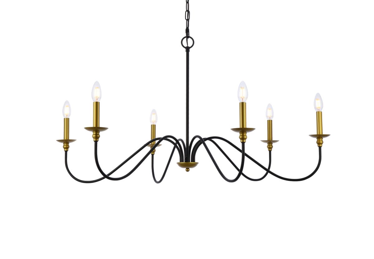 Elegant Lighting Ld5056d42 Rohan 6 Light 42" Wide Taper Candle