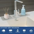 thumbnail image 3 of Silicone Sink Splash Guard, TeqHome 14.56"x5.51" Faucet Splash Mat, Slope Type Faucet Water Catcher Mat, Faucet Handle Drip Catcher Tray Mat for Kitchen Counter and Bathroom Grey, 3 of 11