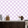 thumbnail image 2 of Peel and Stick Wallpaper 17.7in x 9.8ft Purple White Checkerboard geometric Contact Paper Vinyl Waterproof Self Adhesive Wall Paper for Bedroom Shelf Cabinet Renter Friendly, 2 of 8
