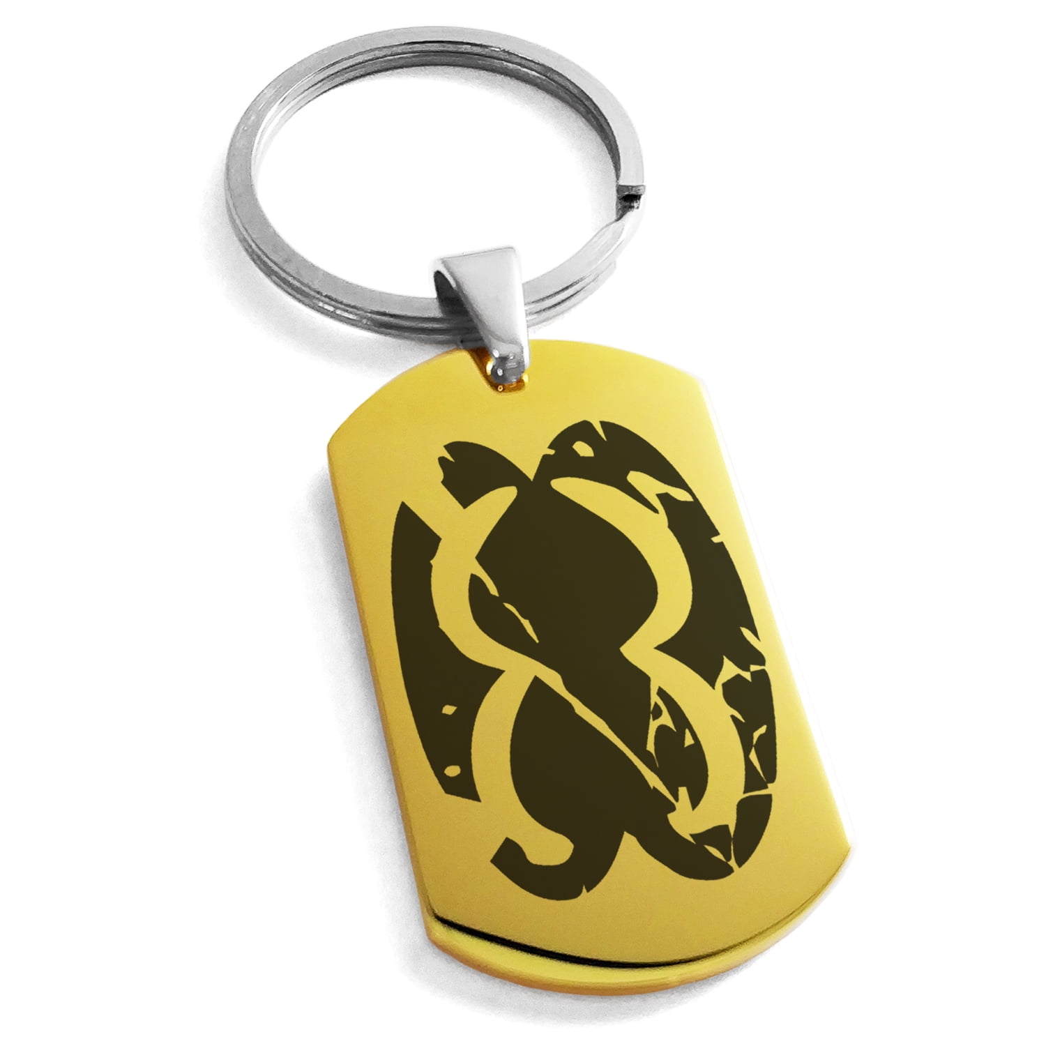 Stainless Steel Ancient Tribal Unity Rune Engraved Dog Tag Keychain ...