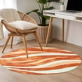 thumbnail image 4 of Round Rugs 4Ft, Burnt Orange Waves Round Area Rug Washable Indoor Throw Carpet, Ombre Sea Ripples Shabby Beach Soft Non Slip Circle Rug for Kitchen Nursery Room Home Decor Aesthetic, 4 of 8