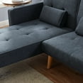 thumbnail image 3 of DEALTOPS Convertible Sectional Sofa Upholstered Sleeper Sofa Couch Bed with Left Chaise L-shaped Corner&nbsp;Sofa Chair for Living Room - Gray, 3 of 8