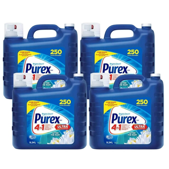 Purex After The Rain Ultra Concentrated Laundry Detergent - 250 Wash Loads(4/Case)-TOTAL 1000 LOADS