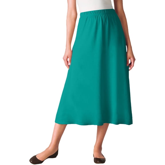 Woman Within Plus Size 7-Day Knit A-Line Skirt