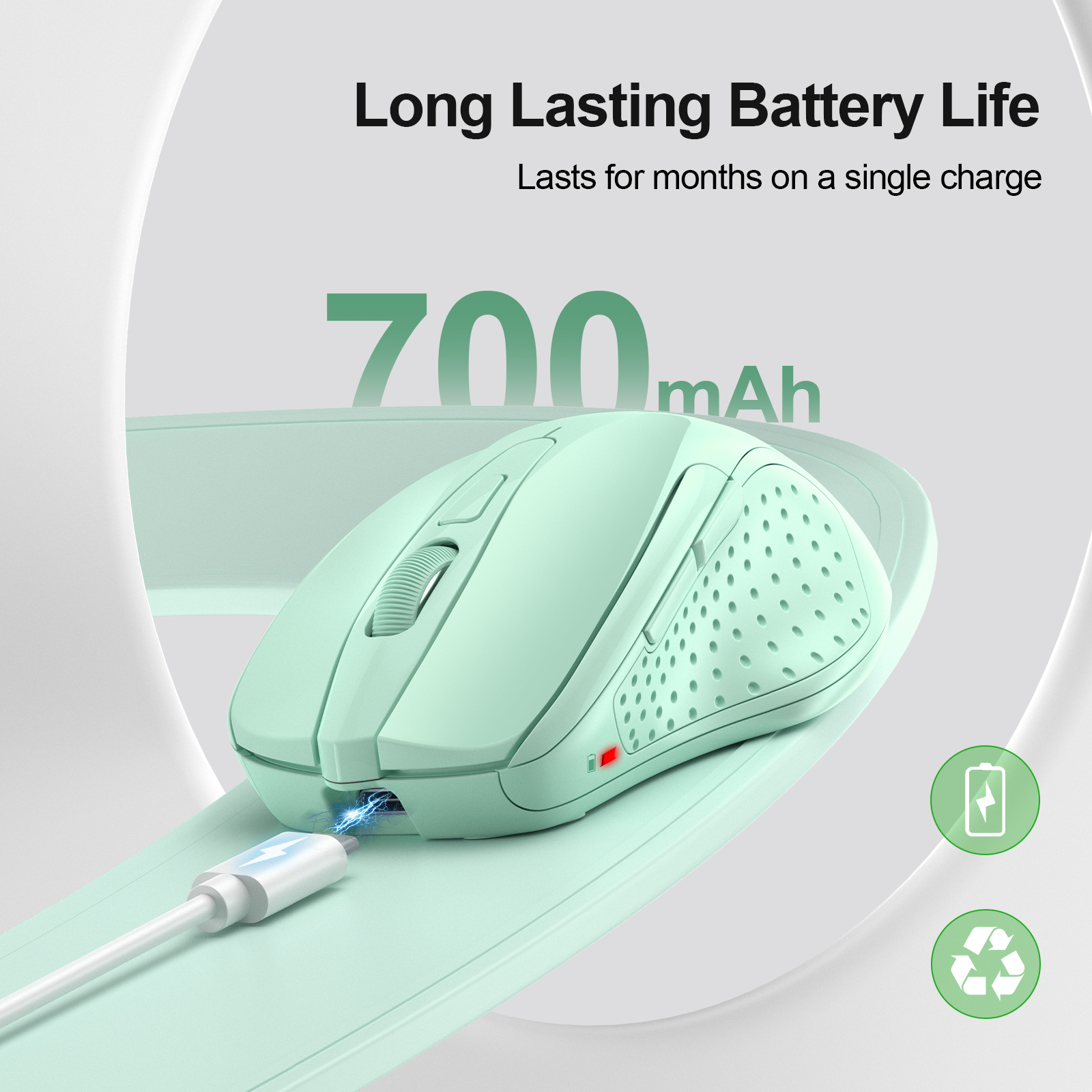 Tecknet Rechargeable Wireless Mouse, 4800 DPI, Dual-Mode photo 3