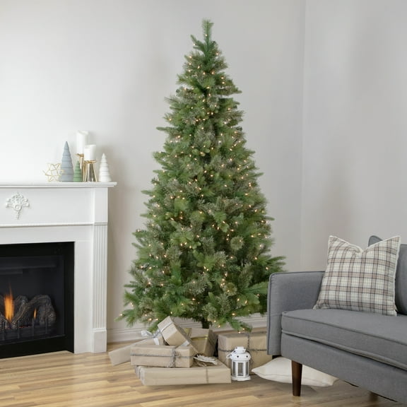 Northlight 9.5' Pre-Lit Full Kingston Cashmere Pine Artificial Christmas Tree, Clear Lights