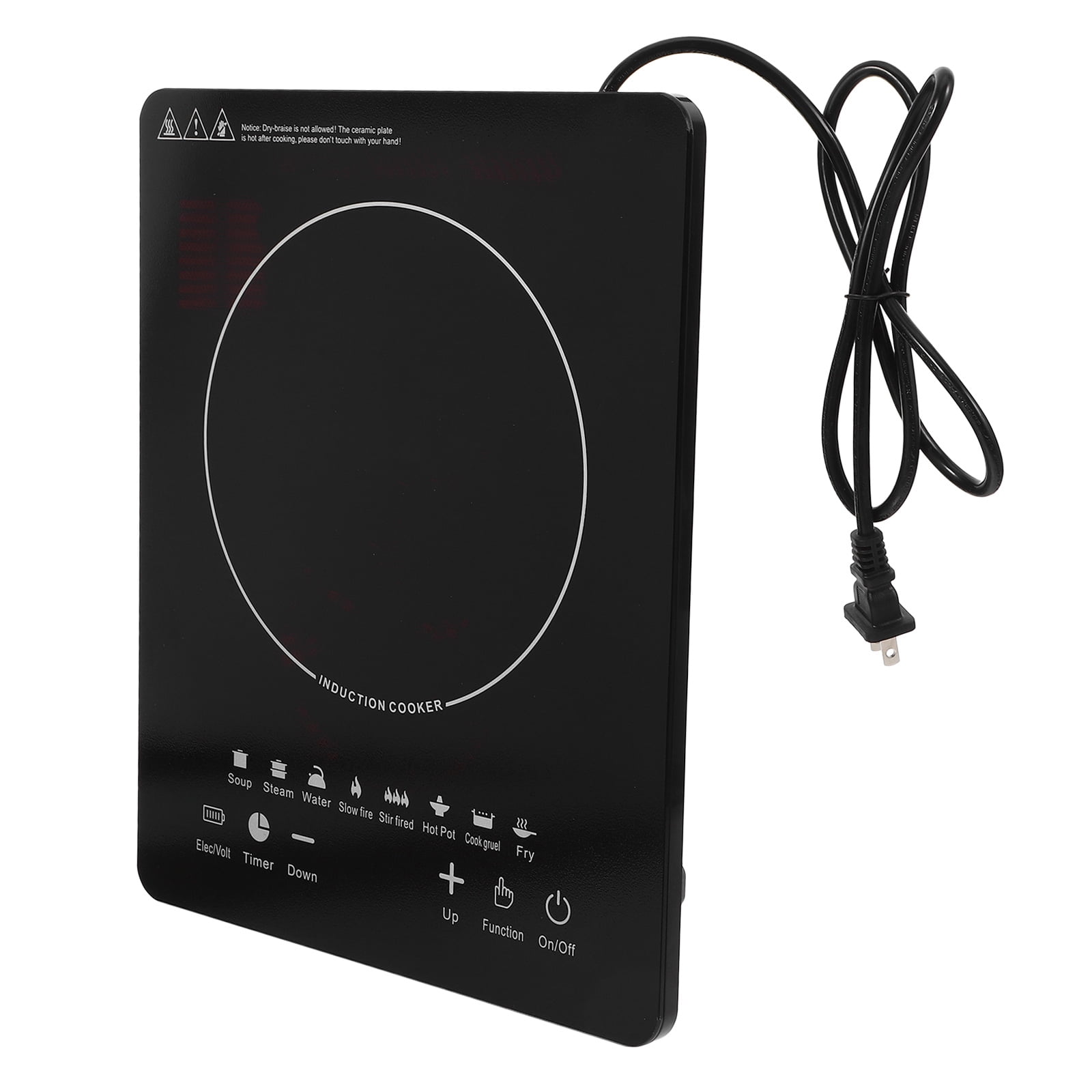 YEAHIBABY Electric Stoves for Kitchen Practical Induction Cooker Black 1Pack
