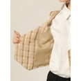 thumbnail image 5 of MODA NOVA Juniors Plaid Double Breasted Cinched Waist Racerback Suit Vest Khaki XS, 5 of 5
