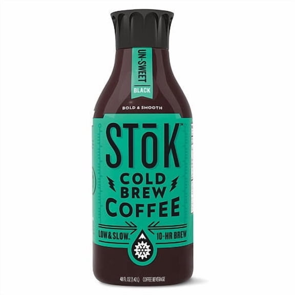 Stok Un-Sweet Black Cold-Brew Coffee, 48 fl. oz. Bottle