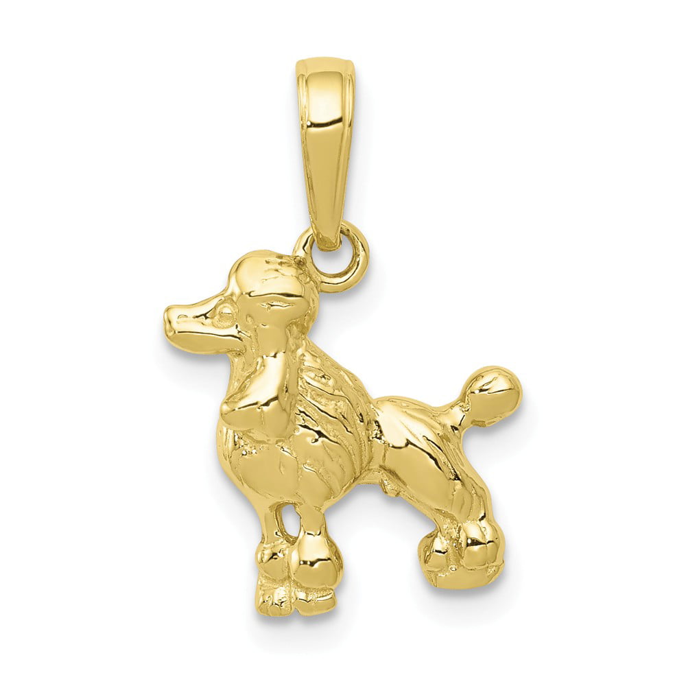 Silver Yellow Plated Dog Charm 18mm