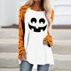 thumbnail image 3 of Blusa suelta informal de manga larga con cuello redondo para mujer, camisas con estampado de Halloween Fridja fjkfkj2327, 3 of 5