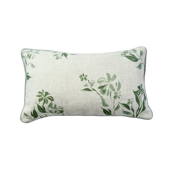 Floral Decorative Throw Pillow Cover with Zipper Closure, 14 x 24 Inches