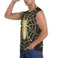 thumbnail image 3 of Fotbe Men's Gold Spider On The Web Print Men's Sleeveless Muscle Tank Tops Casual T-Shirts for Gym Workout Beach-XX-Large, 3 of 8