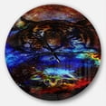 thumbnail image 1 of DesignArt Colorful Tiger Collage Large Wall Clock, 1 of 2