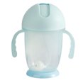 thumbnail image 1 of Vaso para beber antideslizante con asa doble de color azul claro para niños, a prueba de fugas, de 300 ml, 1 of 8
