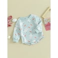 thumbnail image 3 of vera natura Baby Girls Sweatshirt Romper Easter Bunny Print Long Sleeve Jumpsuits Clothes, 3 of 8