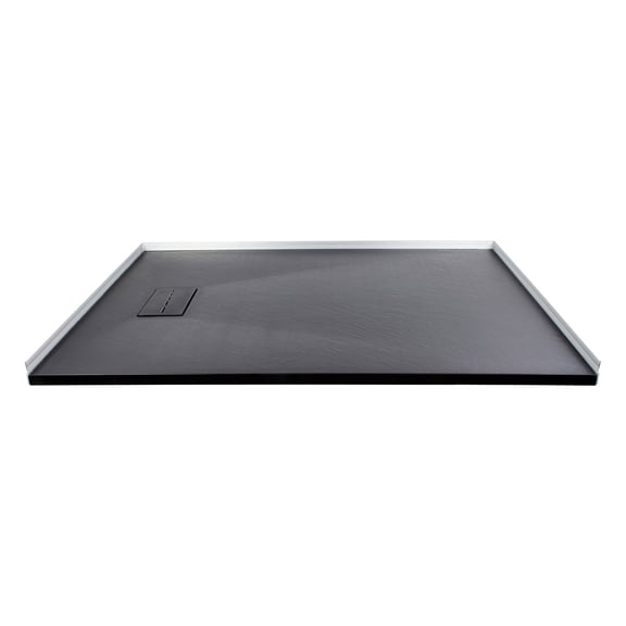 Transolid Trimslate Elite 60 in x 32 in Zero-Threshold Shower Base with End Drain, Tub-Replacement Trimmable Curbless Shower Pan, Black (FZSE6032-09)