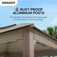 thumbnail image 4 of Sunjoy 11 ft. x 13 ft. Gazebo with Sunbrella Shade Fabric Canopy Roof, Outdoor Patio Steel Frame 2-Tier Soft Top Gazebo with All Aluminum Posts,5 Years Non-Fading, 4 of 16