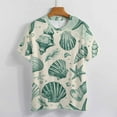 thumbnail image 3 of Beach Seashell Starfish Women's T-Shirt Short Sleeve T Shirts Tops Tee Ladies Loose T, 3 of 6