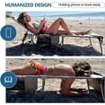 thumbnail image 6 of Tanning Chair with Face Hole, Adjustable Folding Chaise Lounge Chairs for Outside with Detachable Pillow & Pocket，Portable flat beach chairs for sunbathing, beach lawns camping (Deep Grey, Standard), 6 of 7