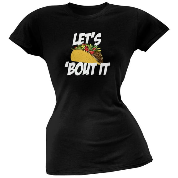 Cinco de Mayo - Let's Taco 'Bout It Black Juniors Soft T-Shirt - X-Large