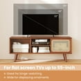 thumbnail image 6 of Yardi Yarda Modern TV Stand with Rattan Glass Sliding Doors, Brown, 6 of 11