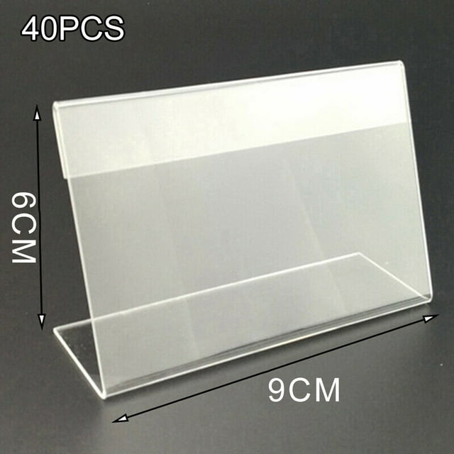 Lefu 40x Mini Support d'Affichage en Acrylique pour Étiquettes de Cartes de Prix