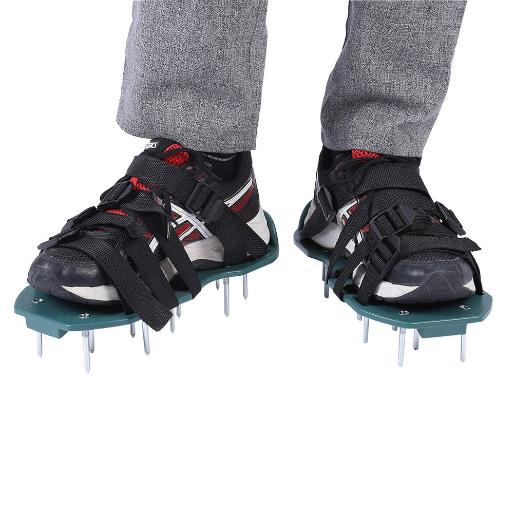 Lawn Aerator Spike Sandals Walking Grass Soil Loosening Aerator Spiked Shoes Gardening Tool for Yard Patio Lawn Garden4 straps
