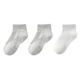 thumbnail image 2 of Bnwani White Toddler Socks for Boys Winter Cotton Ankle Solid Color Sports Sweat Absorbing Socks 6-8 Years 3 Pack, 2 of 3