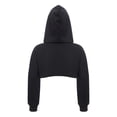 thumbnail image 2 of Doomiva Kids Girls Hoodies Long Sleeve Pullover Sweatshirts Hip Hop Street Jazz Dance Crop Tops Black 11-12, 2 of 7