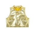 thumbnail image 3 of Hansber Children Boys Girls Glitter Shiny Metallic Tank Tops Sleeveless Jazz Hip Hop Modern Top A Gold 12, 3 of 7